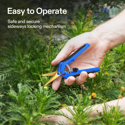 6.5 Inch Gardening Scissors Hand Pruner Pruning Shear with Straight Stainless Steel Blades Orange 1-Pack | Straight Precision Stainless Steel Blades, Comfort Ergonomic Grips, Ideal Snip for deadheading, trimming & shaping plants