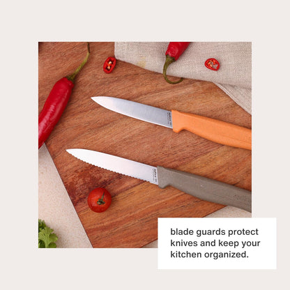 2-Piece Kitchen Knife Set - Stainless Steel Utility & Paring Knives - Soft Grip Handles & Sheath Covers - Durable & Sharp Cooking Blade for Everyday Use