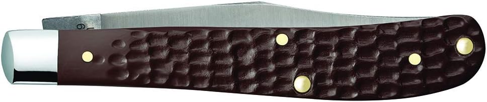 Case WR XX Pocket Knife Brown Synthetic Barehead Slimline Trapper Item #135 - (61048 SS) - Length Closed: 4 1/8 Inches