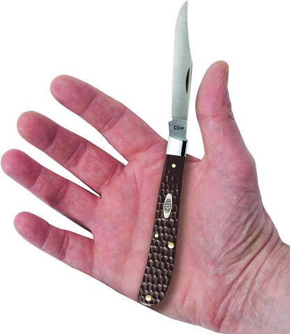 Case WR XX Pocket Knife Brown Synthetic Barehead Slimline Trapper Item #135 - (61048 SS) - Length Closed: 4 1/8 Inches