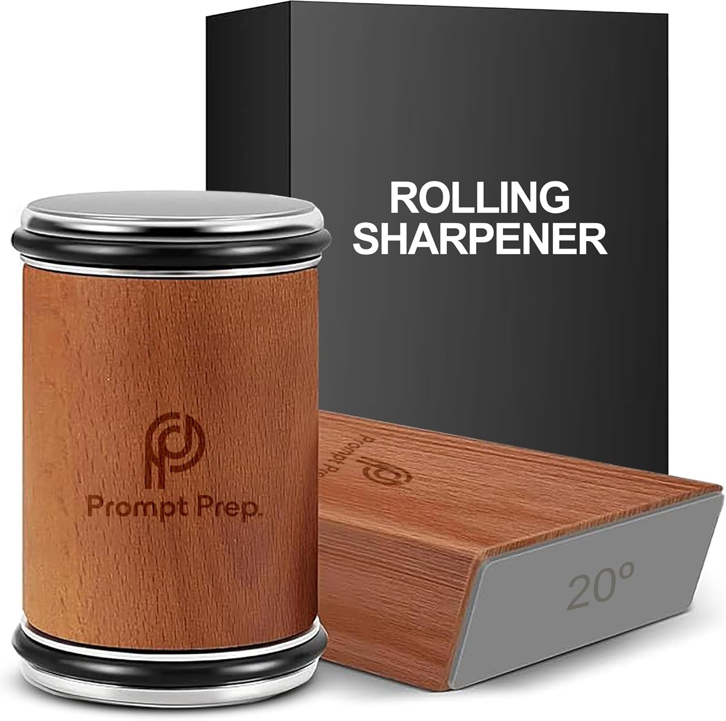 Rolling Knife Sharpener | Easy Knife Sharpening Tool for Kitchen | 15° & 20° Adjustable Angles | Professional Knife Sharpener for Chef & Home Use
