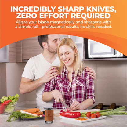 Rolling Knife Sharpener | Easy Knife Sharpening Tool for Kitchen | 15° & 20° Adjustable Angles | Professional Knife Sharpener for Chef & Home Use