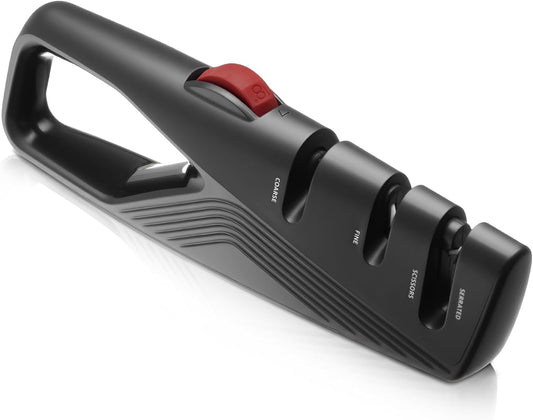 5 Precision Adjust Knife Sharpener 3-Stage Repair Polish Kitchen Blades | multi-stage design for fast restoration and smooth polishing of kitchen cutlery