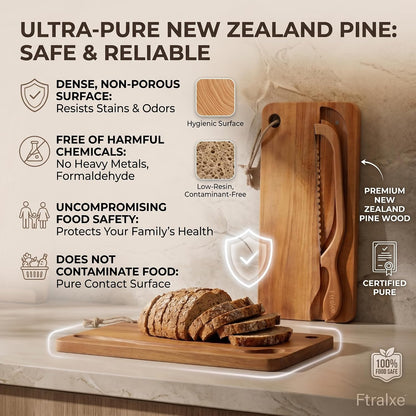 Sourdough Bread Slicer | Bread Cutting Board | 420 Stainless Steel Blade with Magnetic Backing for Easy Storage | Measurement Markings | For Sourdough Bread, Bagel | Ideal for Baking Enthusiasts