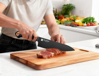 15-Piece Kitchen Knife Set with Block, Dishwasher Safe, Razor-Sharp | Cut with Ease, German Stainless Steel, Anti-rust Coating, Ergonomic Handle, Long-lasting Edge, Block and Sharpener Included