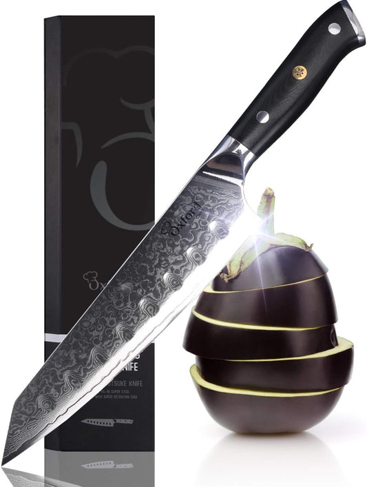 Kiritsuke Chef's Knife 8 Inch Damascus Japanese VG10 Super Steel 67 Layer High Carbon Stainless Steel