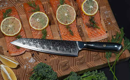 Kiritsuke Chef's Knife 8 Inch Damascus Japanese VG10 Super Steel 67 Layer High Carbon Stainless Steel