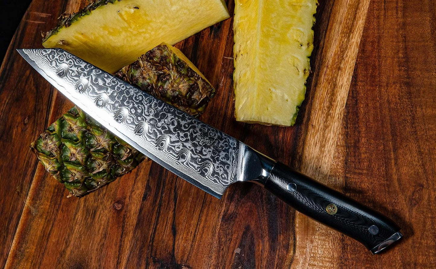 Kiritsuke Chef's Knife 8 Inch Damascus Japanese VG10 Super Steel 67 Layer High Carbon Stainless Steel