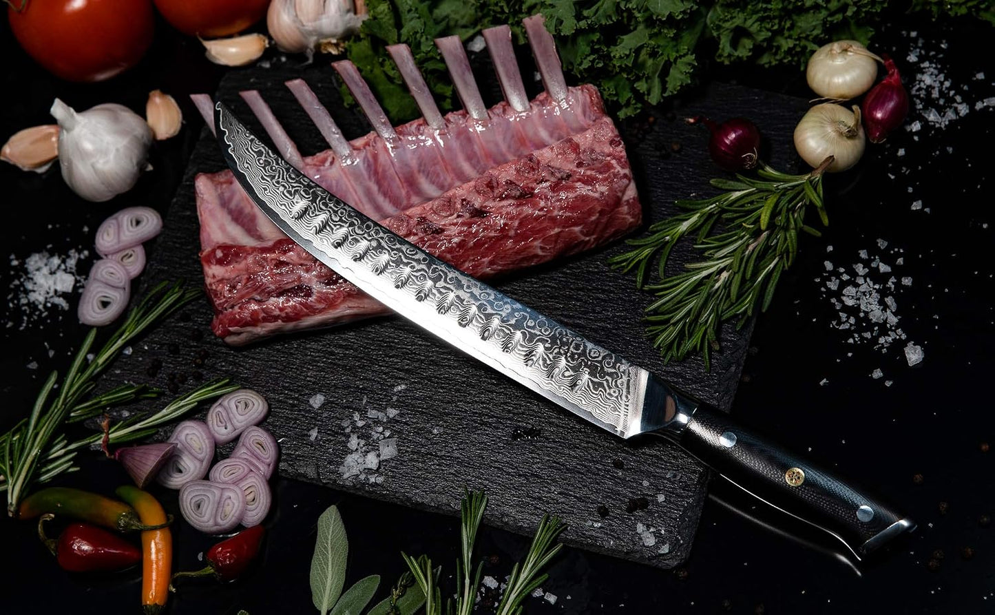 Kiritsuke Chef's Knife 8 Inch Damascus Japanese VG10 Super Steel 67 Layer High Carbon Stainless Steel