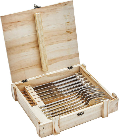 Steak Dinner 12-Piece Set includes forks and steak knives, Gift Set with Presentation Box
