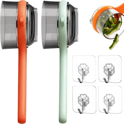 2 Pcs Peeler with Container, Peeling Knife with Storage Box, With 4 Hooks, Easy to Clean Double-Sided Stainless Steel Vegetable Peeler With Container for Home Kitchen