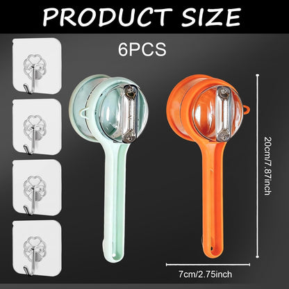 2 Pcs Peeler with Container, Peeling Knife with Storage Box, With 4 Hooks, Easy to Clean Double-Sided Stainless Steel Vegetable Peeler With Container for Home Kitchen