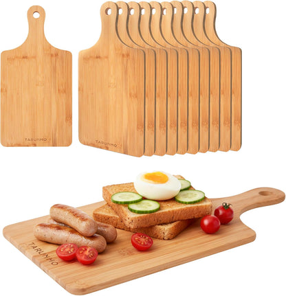 Bamboo Cutting Board Set of 3 with Handle, Wooden Cutting Boards for Kitchen, Bamboo Chopping Board Set for Meat, Vegetables, Fruit and Bread