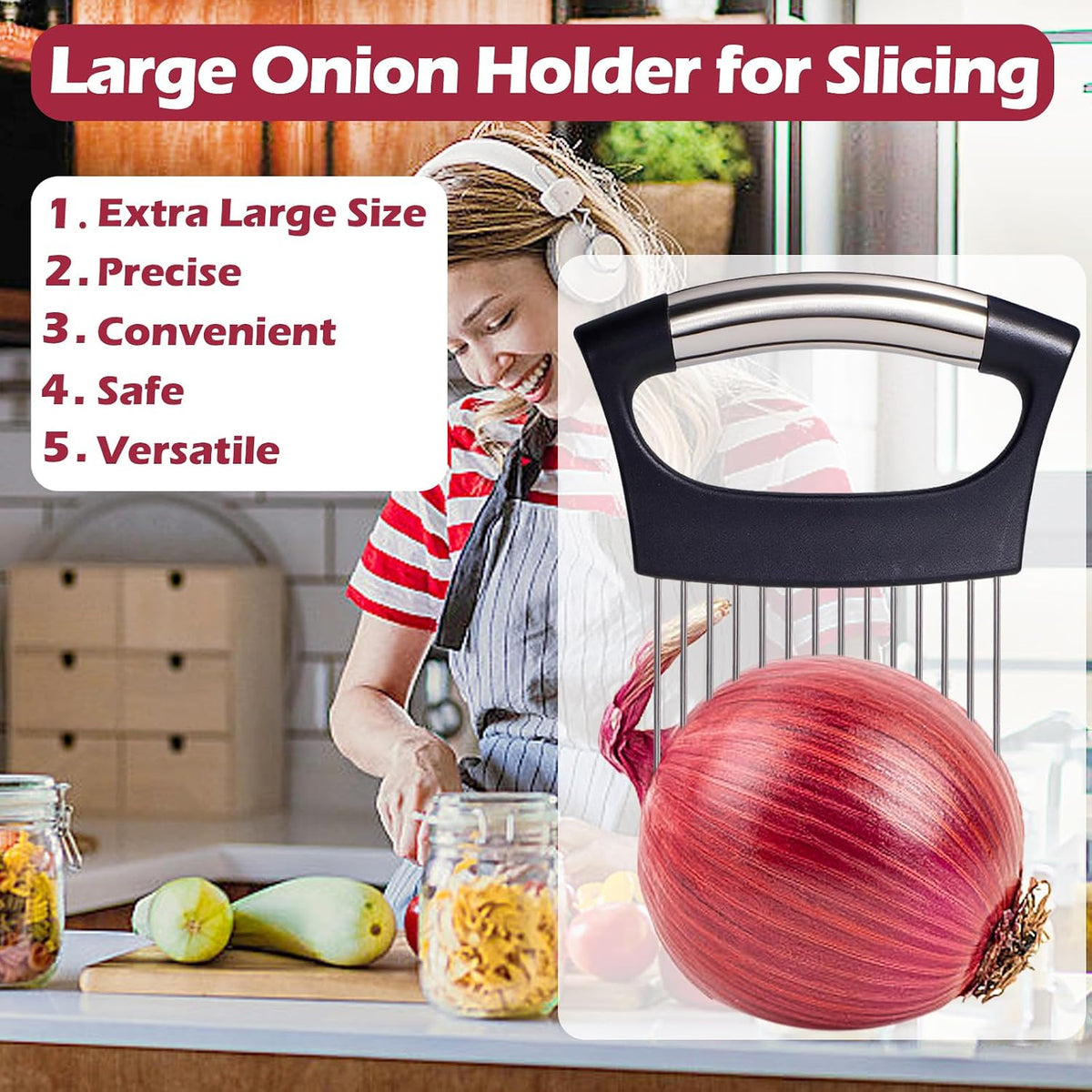 Extra-Large Onion Holder for Slicing, 304 Stainless Steel