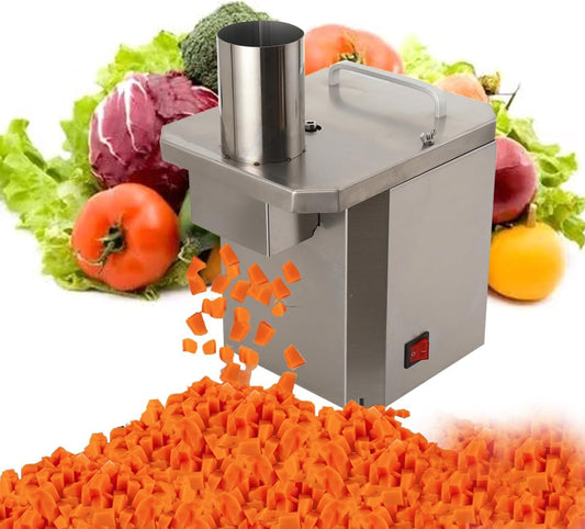 Commercial Vegetable Chopper Slicer Shredder, 110V Stainless Steel | Automatic Fruit and Vegetable Chopper Dicer Chopper Shredder Machine for Onions, Carrots, Cucumbers, Diced Ham, Potatoes