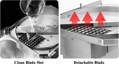 Commercial Vegetable Chopper Slicer Shredder, 110V Stainless Steel | Automatic Fruit and Vegetable Chopper Dicer Chopper Shredder Machine for Onions, Carrots, Cucumbers, Diced Ham, Potatoes