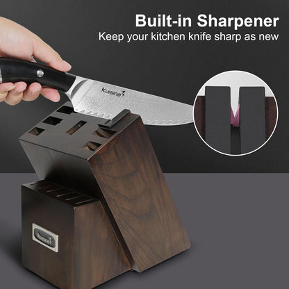 Chef Knife Set, High Carbon Stainless Steel Ultra Sharp Blade Ergonomic Handle, Kitchen Knife Block Set with Built-in Sharpener, Elegant Gift for Holiday(15 PCS Pro White)