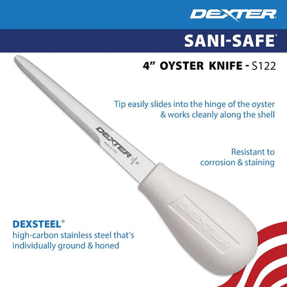 Sani-Safe S122-PCP 4" Boston Pattern Oyster Knife with Polypropylene Handle
