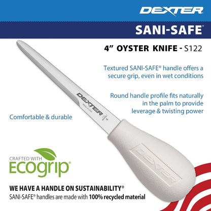 Sani-Safe S122-PCP 4" Boston Pattern Oyster Knife with Polypropylene Handle