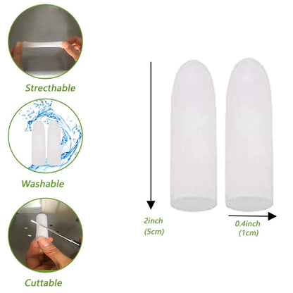 Gel Finger Protectors Finger Caps Silicone Fingertips Protection - Finger Cots Great for Trigger Finger, Finger Arthritis, Finger Cracking and Other Finger Pain Relief (Small)