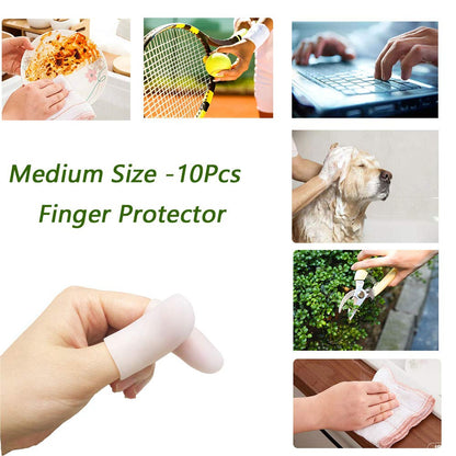 Gel Finger Protectors Finger Caps Silicone Fingertips Protection - Finger Cots Great for Trigger Finger, Finger Arthritis, Finger Cracking and Other Finger Pain Relief (Small)