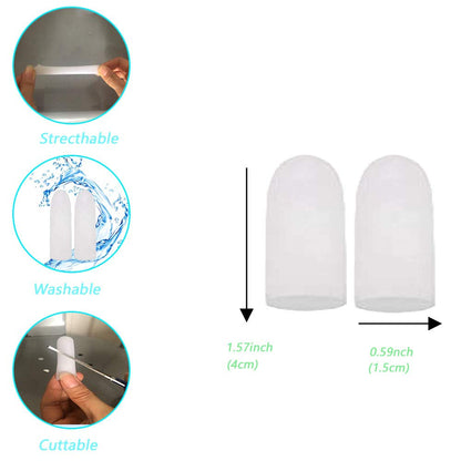 Gel Finger Protectors Finger Caps Silicone Fingertips Protection - Finger Cots Great for Trigger Finger, Finger Arthritis, Finger Cracking and Other Finger Pain Relief (Small)