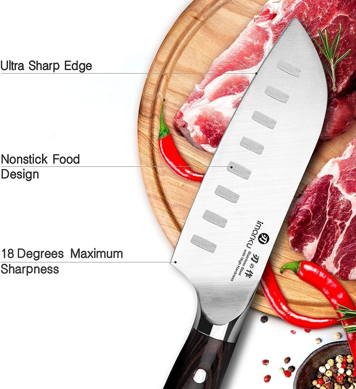 Santoku Knife 5 Inch, Japanese High Carbon Stainless Steel | Ultra Sharp Kitchen Knife, Chef Knife for Cutting Vegetable Meat, Ergonomic Pakkawood Handle, Best Choice for Home Kitchen