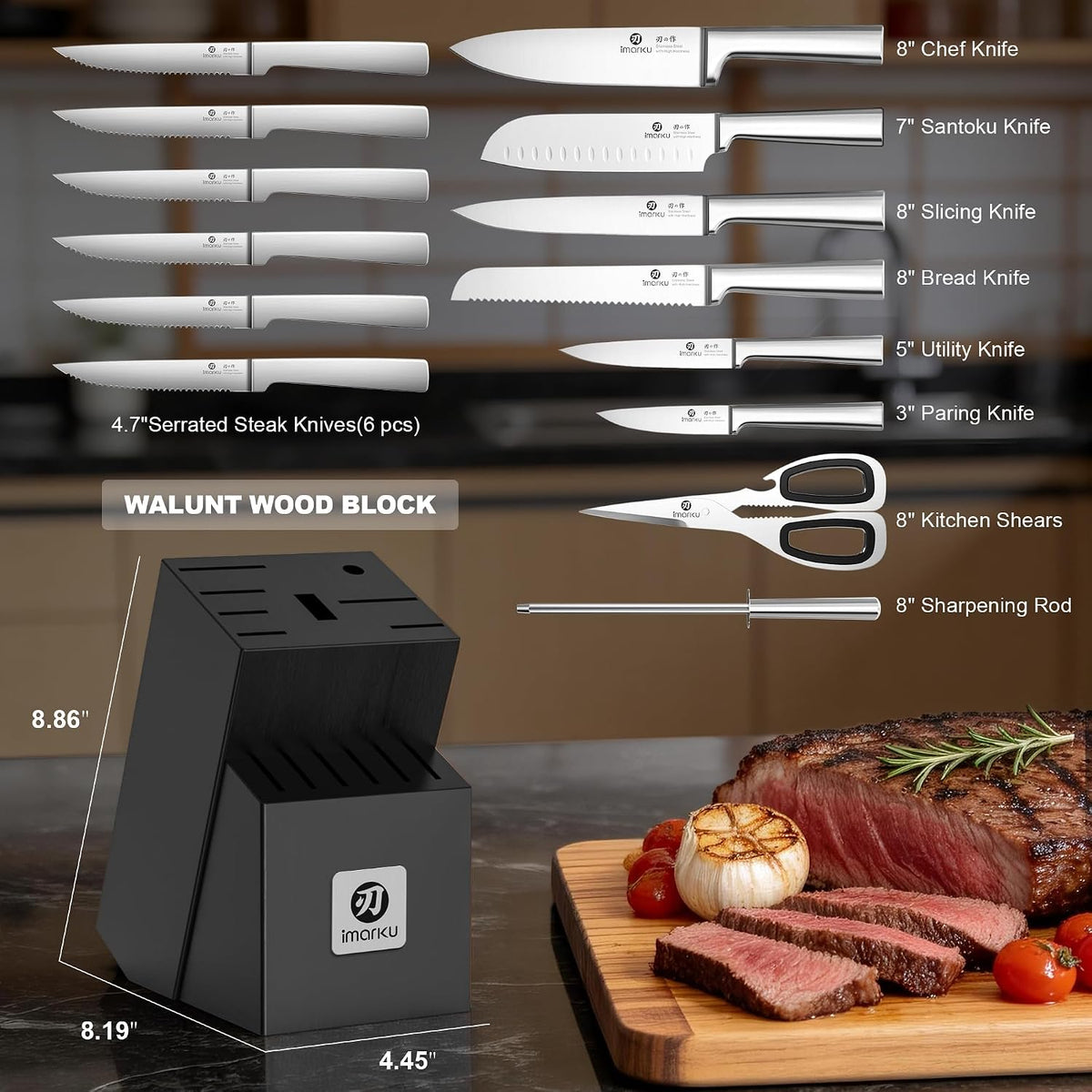 Santoku Knife 5 Inch, Japanese High Carbon Stainless Steel | Ultra Sharp Kitchen Knife, Chef Knife for Cutting Vegetable Meat, Ergonomic Pakkawood Handle, Best Choice for Home Kitchen