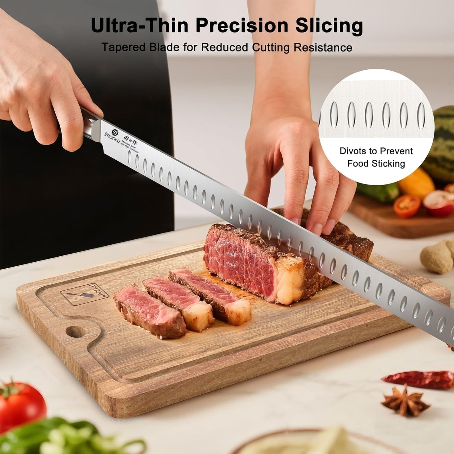 Santoku Knife 5 Inch, Japanese High Carbon Stainless Steel | Ultra Sharp Kitchen Knife, Chef Knife for Cutting Vegetable Meat, Ergonomic Pakkawood Handle, Best Choice for Home Kitchen