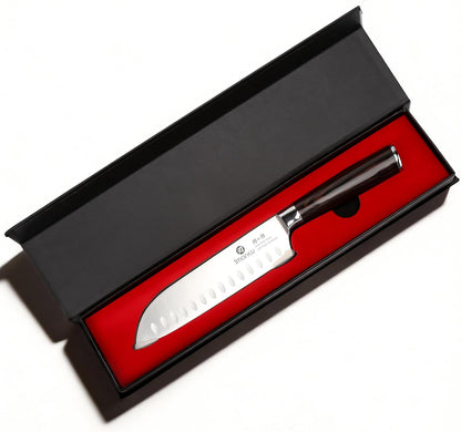 Santoku Knife 5 Inch, Japanese High Carbon Stainless Steel | Ultra Sharp Kitchen Knife, Chef Knife for Cutting Vegetable Meat, Ergonomic Pakkawood Handle, Best Choice for Home Kitchen