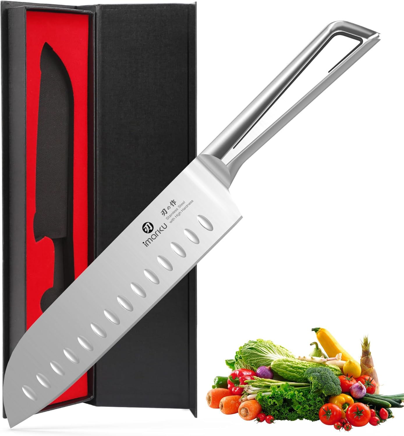 Santoku Knife 5 Inch, Japanese High Carbon Stainless Steel | Ultra Sharp Kitchen Knife, Chef Knife for Cutting Vegetable Meat, Ergonomic Pakkawood Handle, Best Choice for Home Kitchen