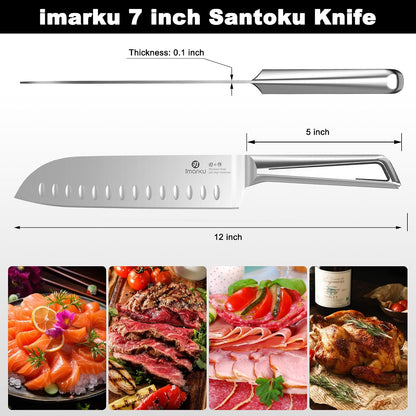 Santoku Knife 5 Inch, Japanese High Carbon Stainless Steel | Ultra Sharp Kitchen Knife, Chef Knife for Cutting Vegetable Meat, Ergonomic Pakkawood Handle, Best Choice for Home Kitchen