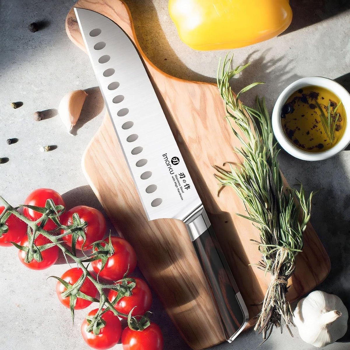 Santoku Knife 5 Inch, Japanese High Carbon Stainless Steel | Ultra Sharp Kitchen Knife, Chef Knife for Cutting Vegetable Meat, Ergonomic Pakkawood Handle, Best Choice for Home Kitchen