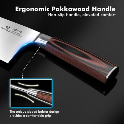 Santoku Knife 5 Inch, Japanese High Carbon Stainless Steel | Ultra Sharp Kitchen Knife, Chef Knife for Cutting Vegetable Meat, Ergonomic Pakkawood Handle, Best Choice for Home Kitchen