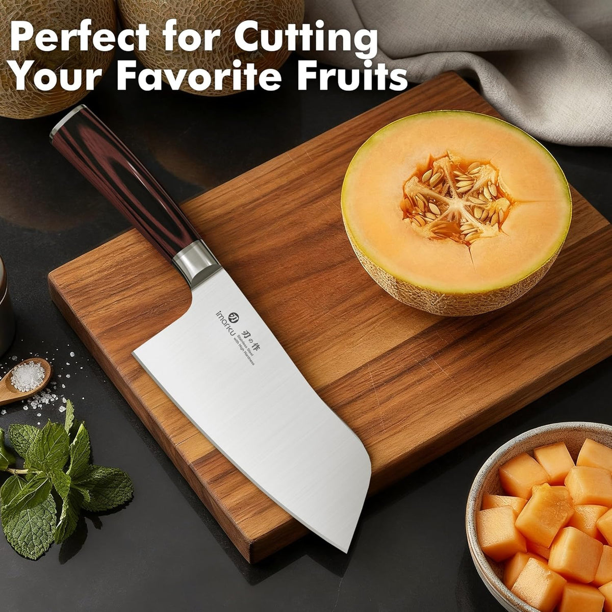 Santoku Knife 5 Inch, Japanese High Carbon Stainless Steel | Ultra Sharp Kitchen Knife, Chef Knife for Cutting Vegetable Meat, Ergonomic Pakkawood Handle, Best Choice for Home Kitchen