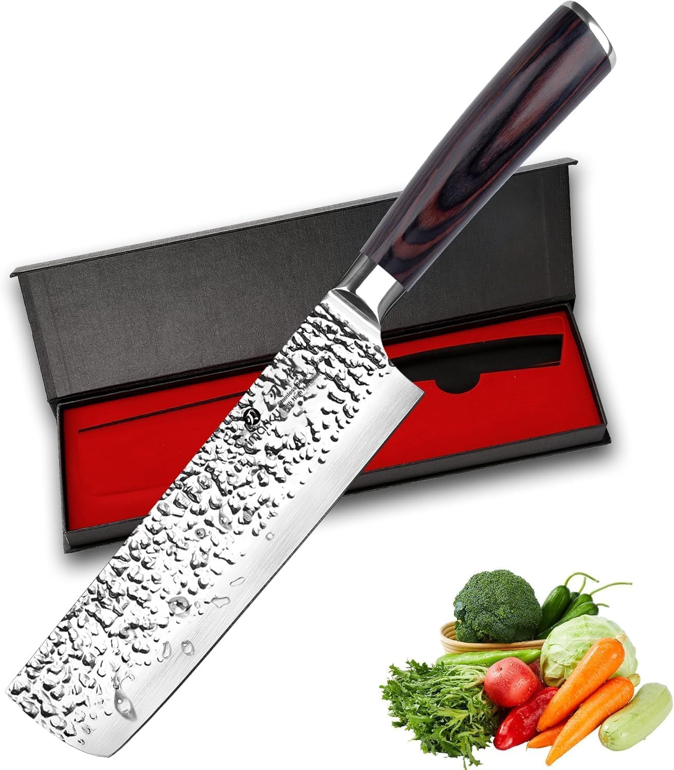 Santoku Knife 5 Inch, Japanese High Carbon Stainless Steel | Ultra Sharp Kitchen Knife, Chef Knife for Cutting Vegetable Meat, Ergonomic Pakkawood Handle, Best Choice for Home Kitchen