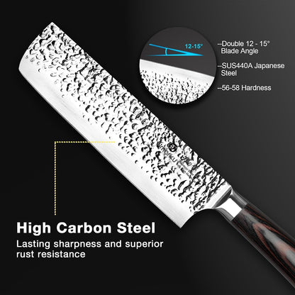 Santoku Knife 5 Inch, Japanese High Carbon Stainless Steel | Ultra Sharp Kitchen Knife, Chef Knife for Cutting Vegetable Meat, Ergonomic Pakkawood Handle, Best Choice for Home Kitchen