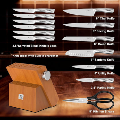 Santoku Knife 5 Inch, Japanese High Carbon Stainless Steel | Ultra Sharp Kitchen Knife, Chef Knife for Cutting Vegetable Meat, Ergonomic Pakkawood Handle, Best Choice for Home Kitchen