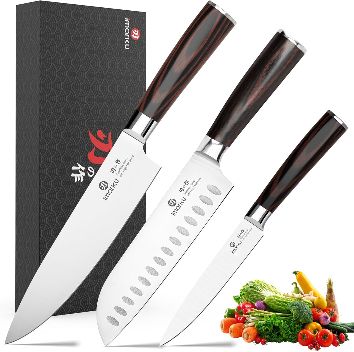 Santoku Knife 5 Inch, Japanese High Carbon Stainless Steel | Ultra Sharp Kitchen Knife, Chef Knife for Cutting Vegetable Meat, Ergonomic Pakkawood Handle, Best Choice for Home Kitchen