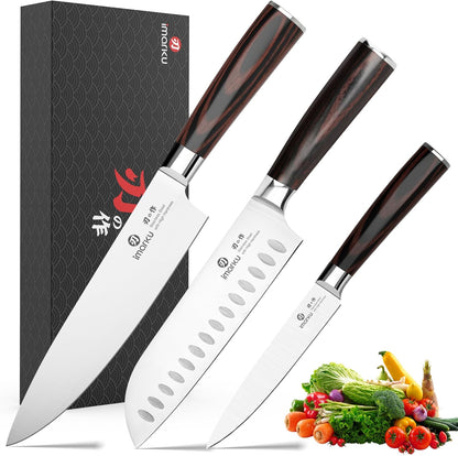 Santoku Knife 5 Inch, Japanese High Carbon Stainless Steel | Ultra Sharp Kitchen Knife, Chef Knife for Cutting Vegetable Meat, Ergonomic Pakkawood Handle, Best Choice for Home Kitchen
