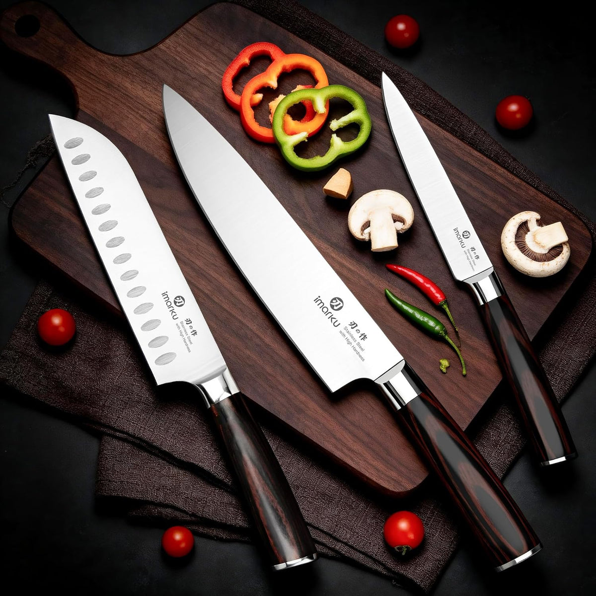 Santoku Knife 5 Inch, Japanese High Carbon Stainless Steel | Ultra Sharp Kitchen Knife, Chef Knife for Cutting Vegetable Meat, Ergonomic Pakkawood Handle, Best Choice for Home Kitchen