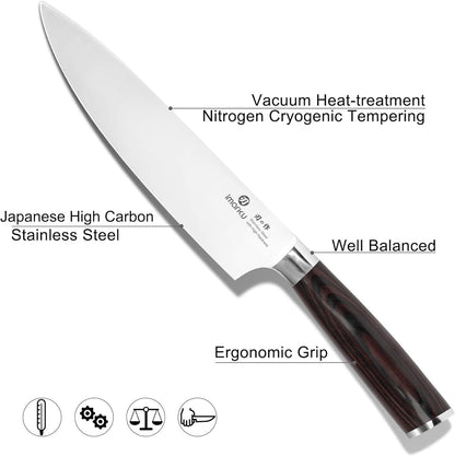 Santoku Knife 5 Inch, Japanese High Carbon Stainless Steel | Ultra Sharp Kitchen Knife, Chef Knife for Cutting Vegetable Meat, Ergonomic Pakkawood Handle, Best Choice for Home Kitchen