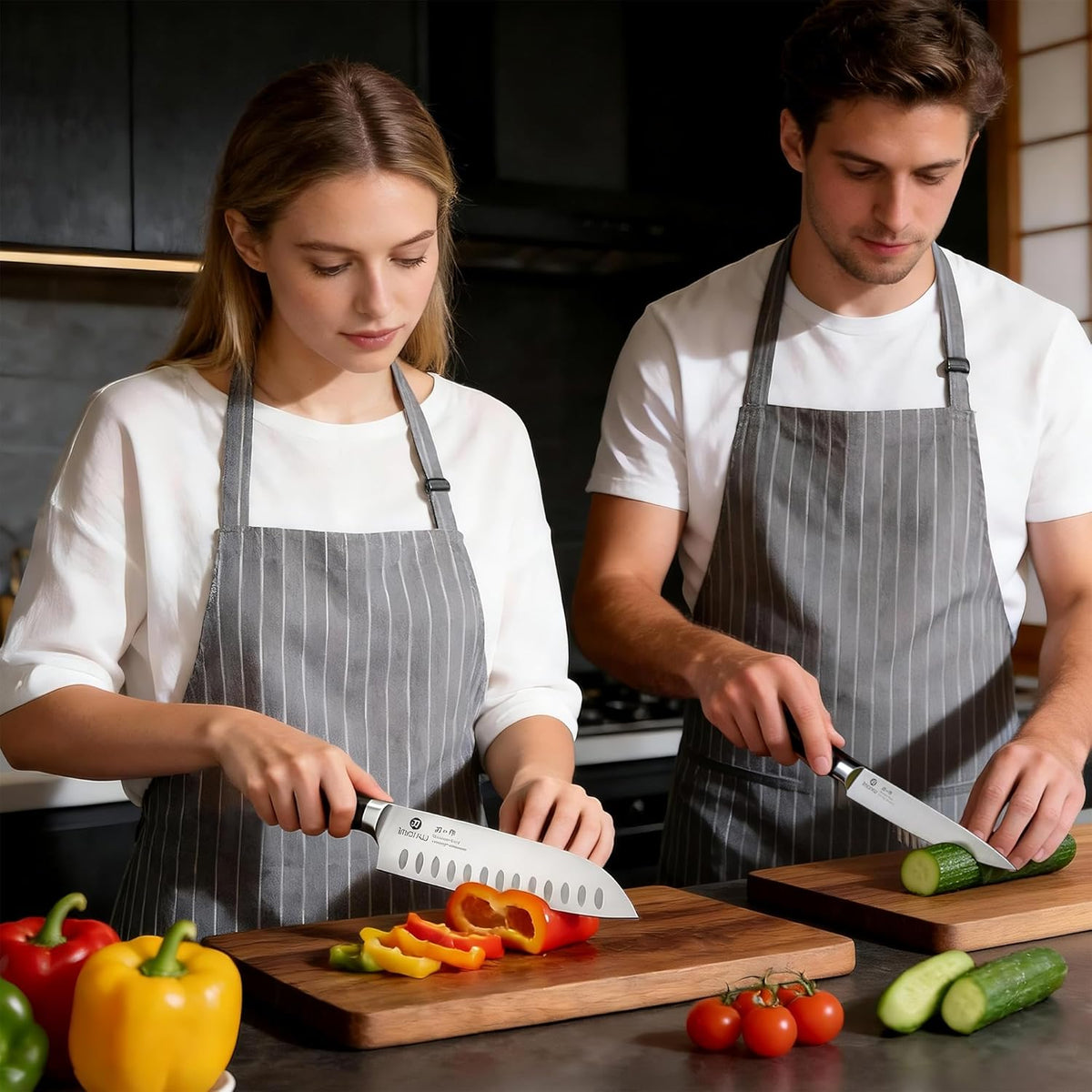 Santoku Knife 5 Inch, Japanese High Carbon Stainless Steel | Ultra Sharp Kitchen Knife, Chef Knife for Cutting Vegetable Meat, Ergonomic Pakkawood Handle, Best Choice for Home Kitchen