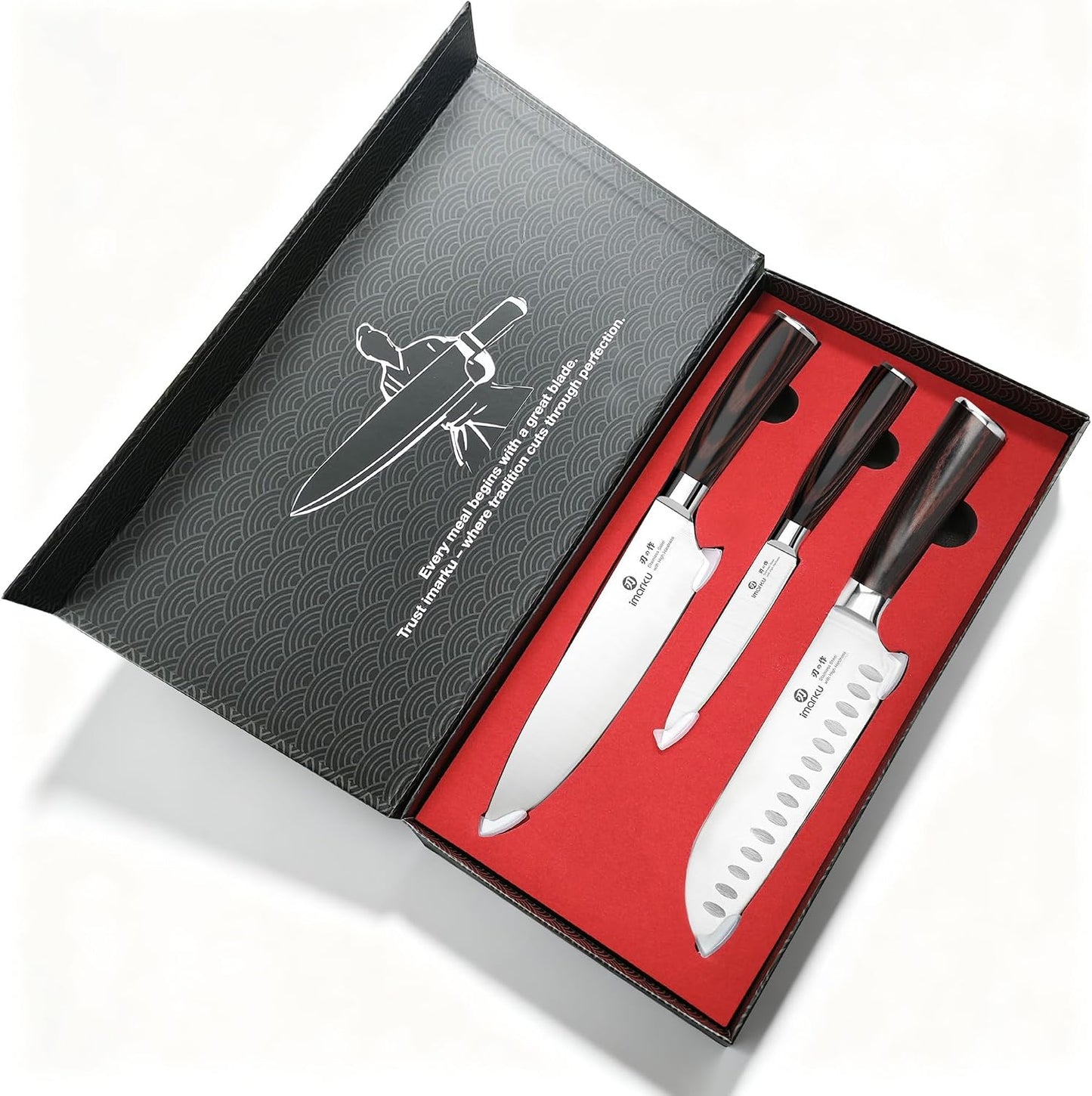 Santoku Knife 5 Inch, Japanese High Carbon Stainless Steel | Ultra Sharp Kitchen Knife, Chef Knife for Cutting Vegetable Meat, Ergonomic Pakkawood Handle, Best Choice for Home Kitchen
