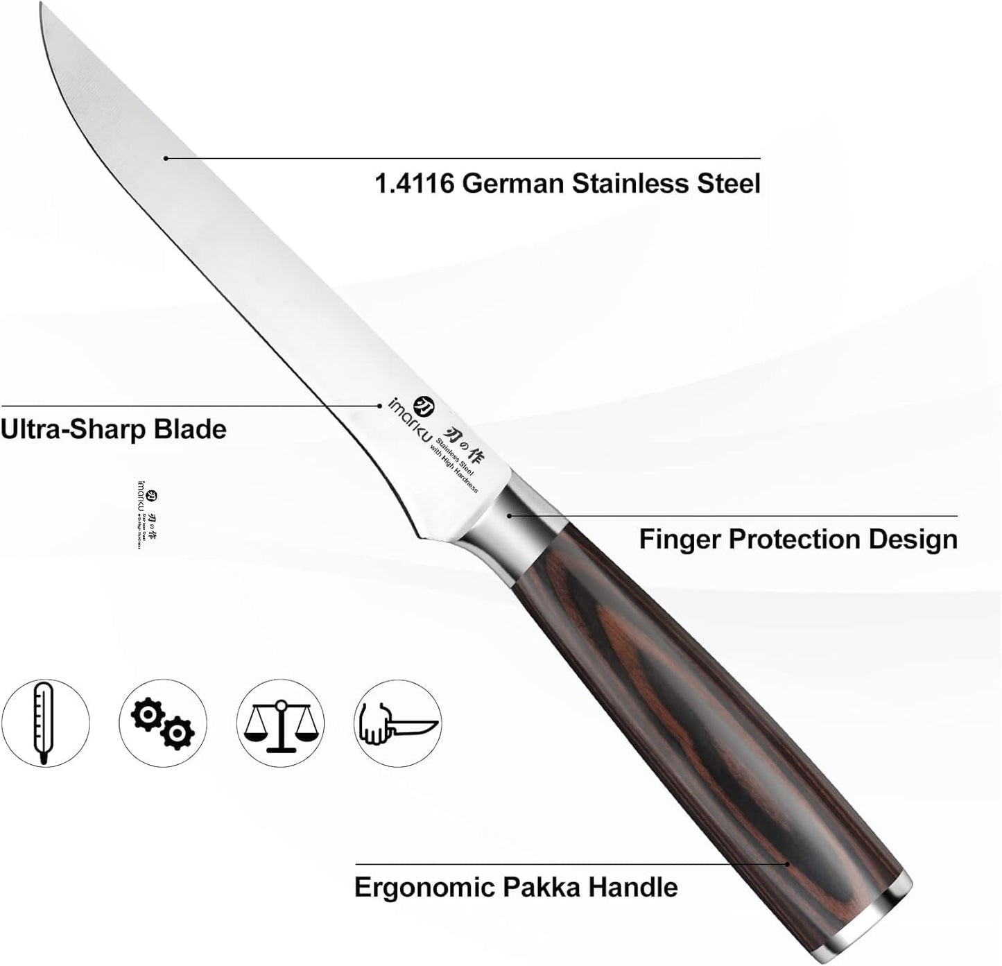 Santoku Knife 5 Inch, Japanese High Carbon Stainless Steel | Ultra Sharp Kitchen Knife, Chef Knife for Cutting Vegetable Meat, Ergonomic Pakkawood Handle, Best Choice for Home Kitchen