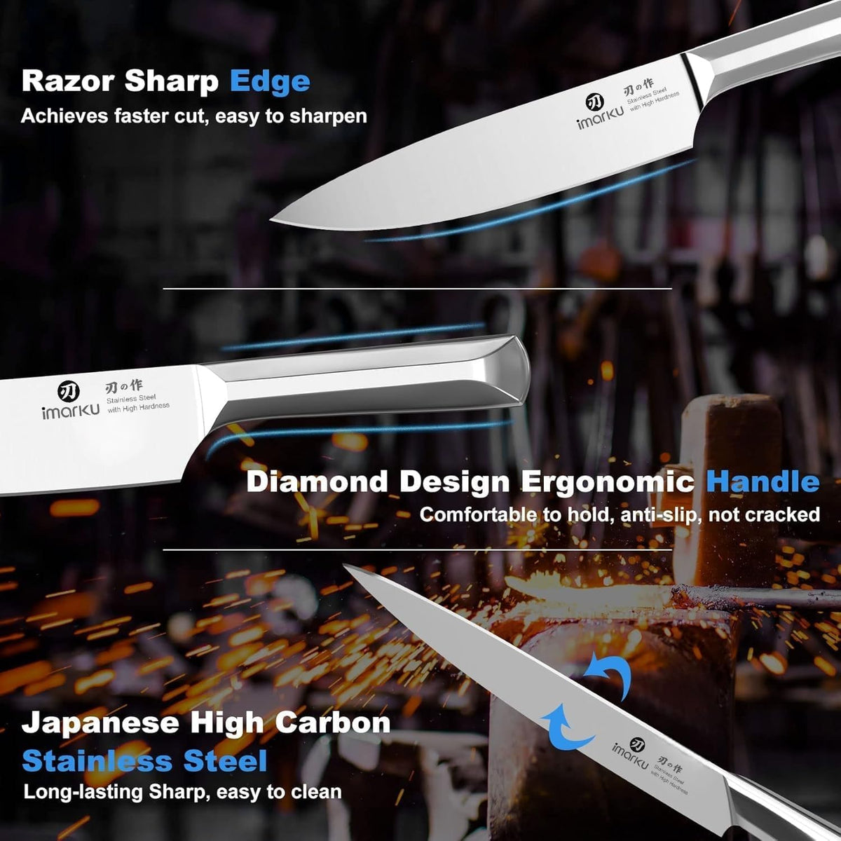 Santoku Knife 5 Inch, Japanese High Carbon Stainless Steel | Ultra Sharp Kitchen Knife, Chef Knife for Cutting Vegetable Meat, Ergonomic Pakkawood Handle, Best Choice for Home Kitchen