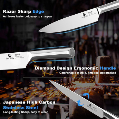 Santoku Knife 5 Inch, Japanese High Carbon Stainless Steel | Ultra Sharp Kitchen Knife, Chef Knife for Cutting Vegetable Meat, Ergonomic Pakkawood Handle, Best Choice for Home Kitchen
