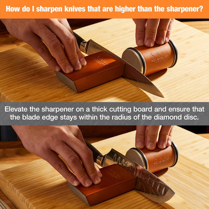 Rolling Knife Sharpener Kit, Blade Sharpening Roller for Kitchen Knives | Chef Knife Sharpening Tool, 15° & 20° Magnetic Angle, Diamond Discs for Steel of Any Hardness, Easy Manual Sharpener System