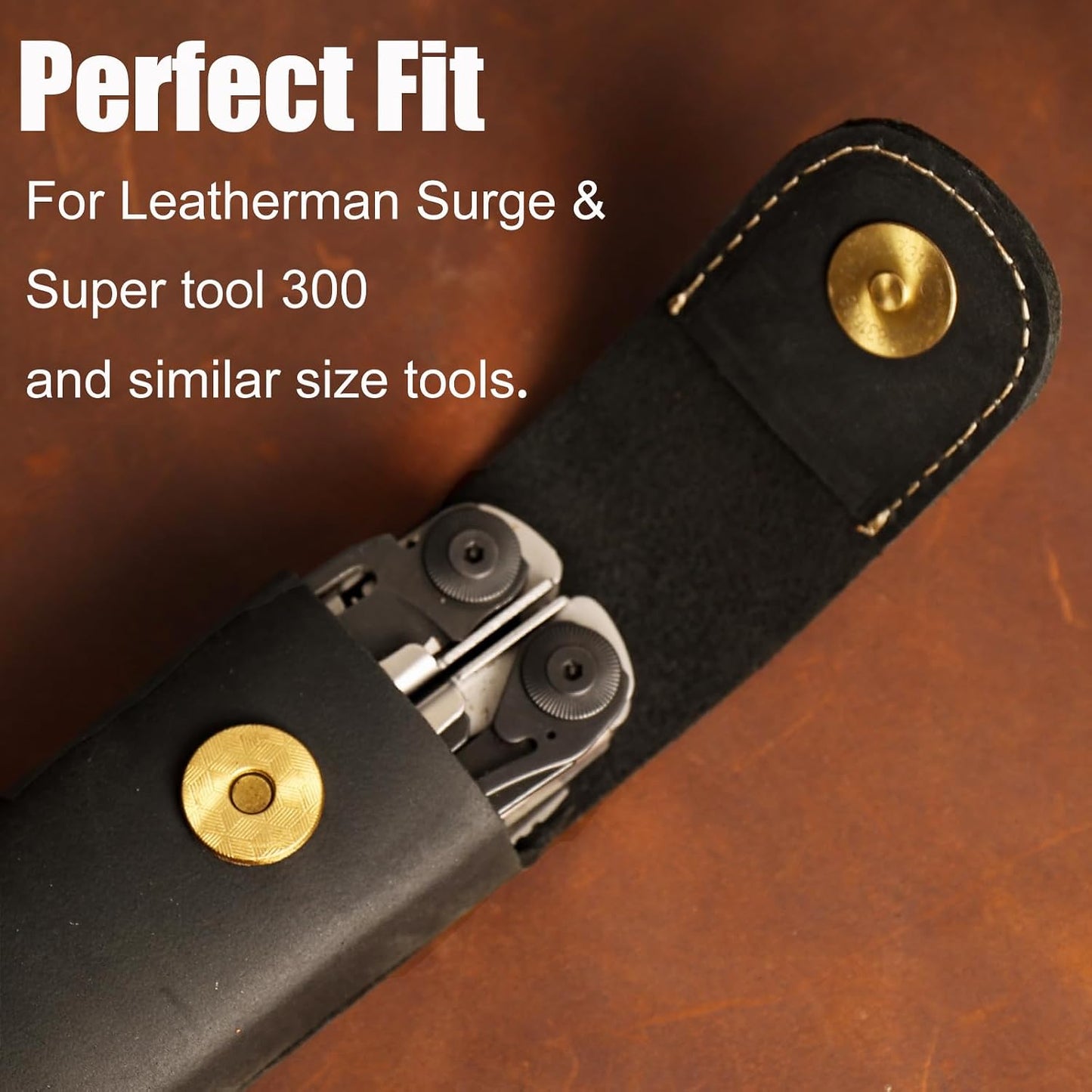 Leather Multitool Sheath for Belt - Multitool Holster for Belt - Leather Multitool Pouch - Leather Multitool Case for Belt - EDC Belt Organizer - Belt Loop Leather Multitool Holder, Black