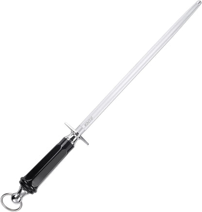 Honing Steel Professional Knife Sharpeners,12 inch Sharpening Steel Honing Rod,High Carbon Sharpening Rod, Fine Lines, High hardness, Wear Resistant, knife sharpening